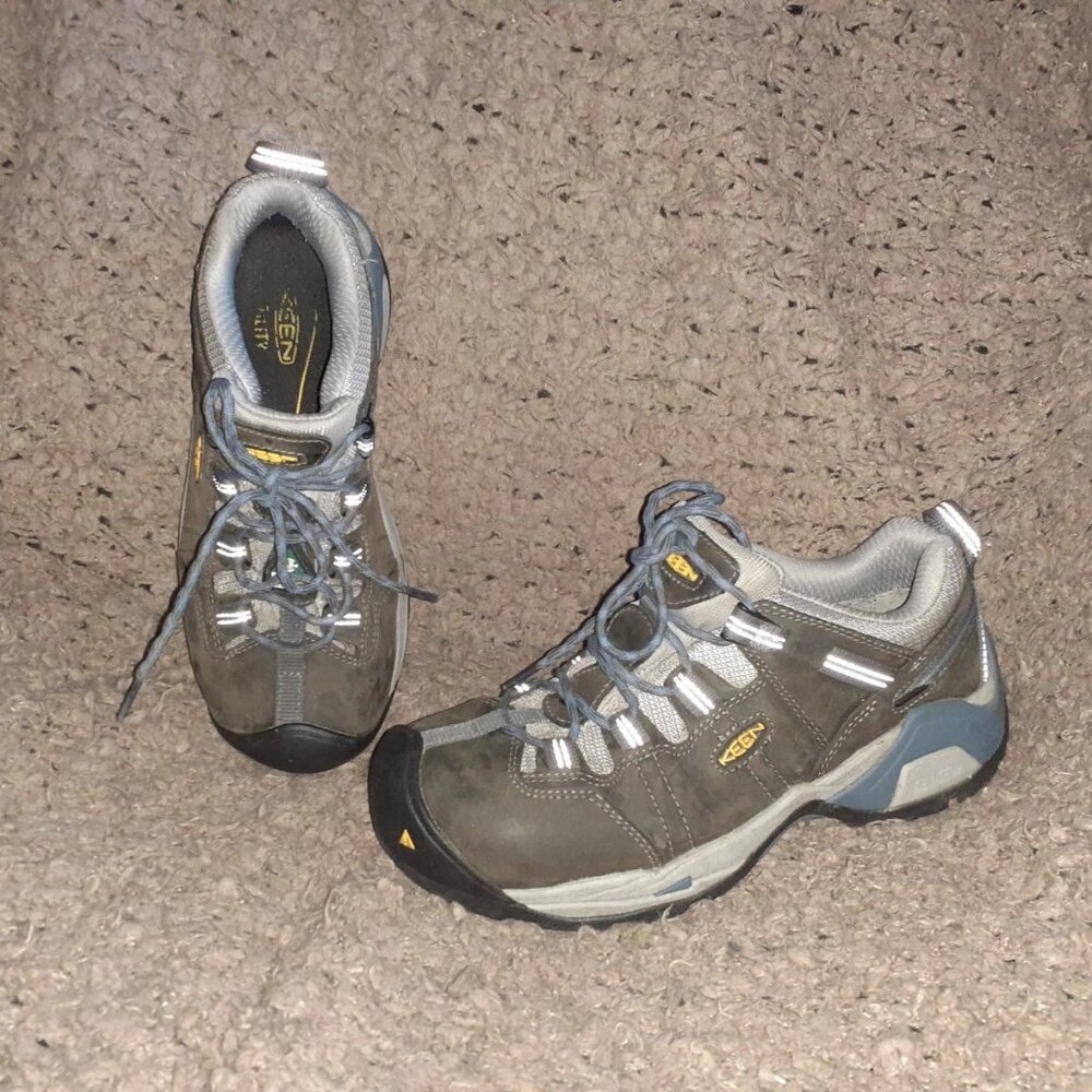 KEEN Sneaker Boots Z195-14-Steel Toe Composite-Gray-Sz 8M Women-Excellent